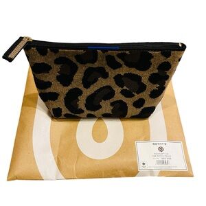 NWT Rothy's Limited Ed. ReVelvet Cat The Petite Pouch Brown/Black Leopard Print